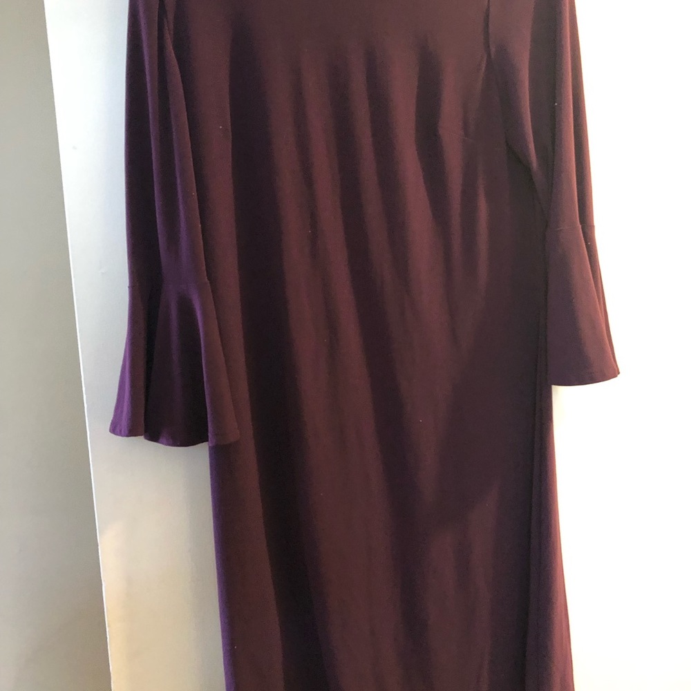 Purple dress with flared sleeves